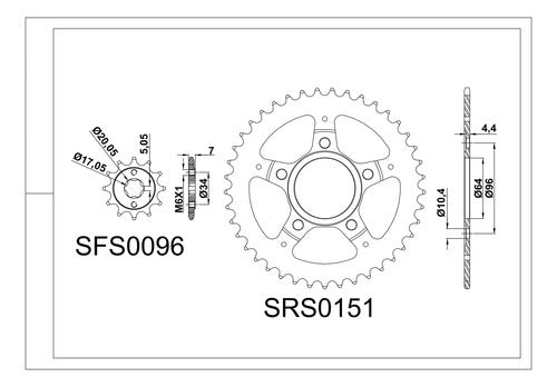 Kit de transmisión de moto para Honda XR200 XL200 - Vértigo Repuestos