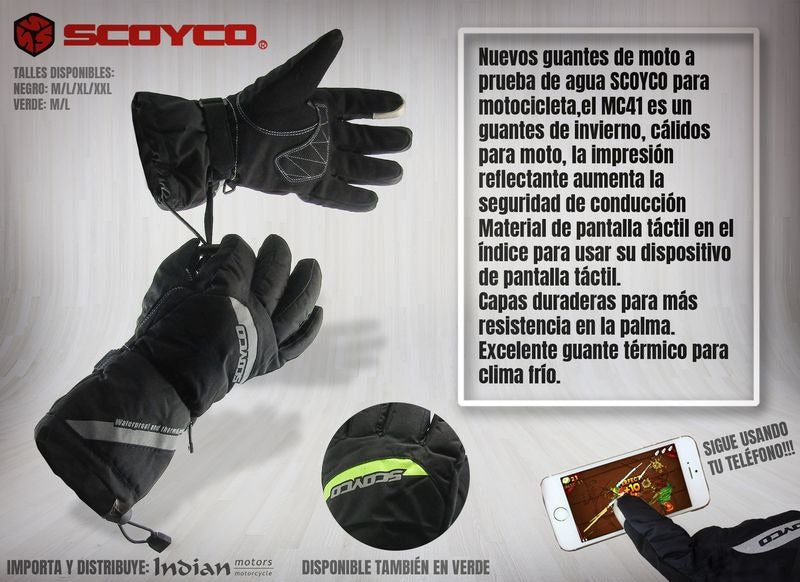 Guante Abrigo Scoyco Largo Invierno