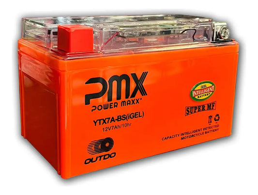 Batería de moto YTX7A-BS gel Pmx - Vértigo Repuestos