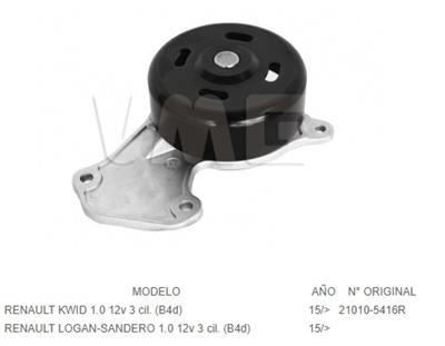 Bomba de agua de auto para Renault Kwid 1.0 - Vértigo Repuestos