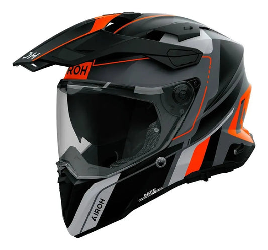 Casco de moto aventura Airoh Commander 2 Skip naranja - Vértigo Repuestos