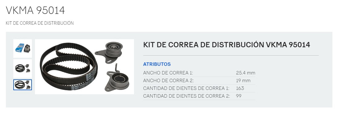 Kit de Distribución Mitsubishi L200/H100/Kia Bongo 2.5D SKF