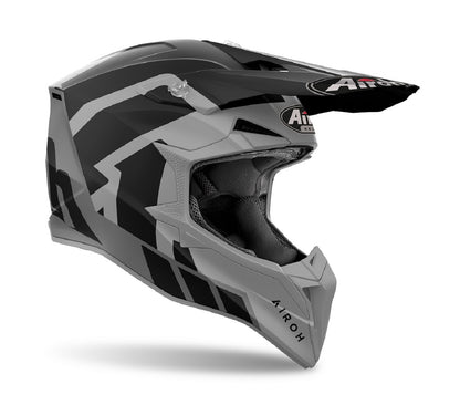 Casco Cross Airoh Wraaap Reload Gris